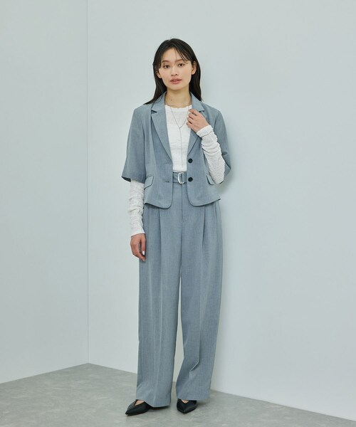 ROPE'（ロペ）の「【WEB・一部店舗限定】ストレッチシアー＆レースカットソー/洗える（Tシャツ/カットソー・レディース・ブラック/ブラック系/ホワイト/ホワイト系・F）」の14枚目の写真