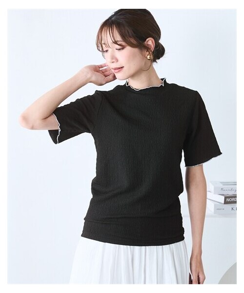 nissen（ニッセン）の「＜大きいサイズ＞楊柳カットソープルオーバー（Tシャツ/カットソー・レディース・オフホワイト系/【不要】グレー系/黒系・L/LL/3L/4L/5L/6L/8L/10L）」の16枚目の写真