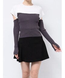 MERCURYDUO | バイカラータイトニット(ニット/セーター)