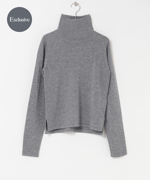 THE GOODLAND MARKET(ザグッドランドマーケット)の「『別注』MIDIUMISOLID×THE GOODLAND MARKET turtle neck PO(ニット/セーター・レディース・Gray/brown/blue・FREE)」の1枚目の写真