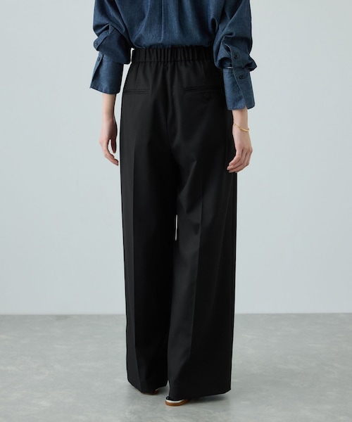 ROPE'（ロペ）の「トリアセツイル ワンタックイージーワイドパンツ(デニムライク)/イージーケア・セットアップ対応（スラックス・レディース・ブラック/ネイビー系・36/38/40）」の9枚目の写真
