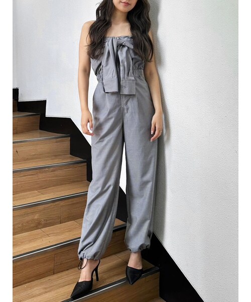 GYDA（ジェイダ）の「【TINY】3WAYオフショルロンパース（ロンパース・レディース・グレー/ブラック・F）」の3枚目の写真