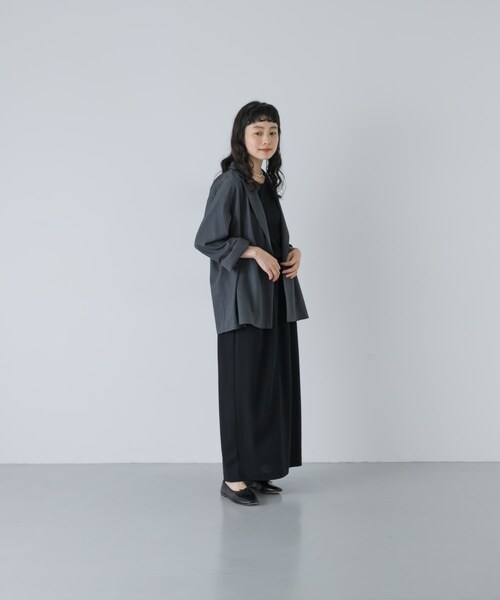 かぐれ（カグレ）の「YLEVE　WOOL TROPICAL WORK JACKET（テーラードジャケット・レディース・CHARCOAL・1）」の10枚目の写真