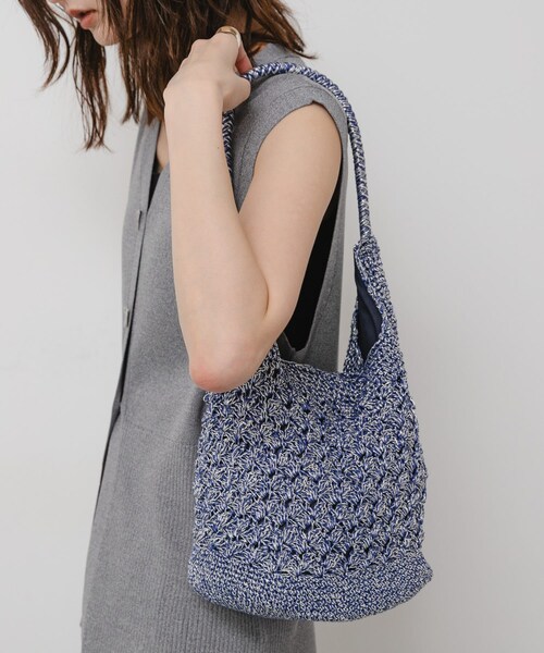 SENSE OF PLACE by URBAN RESEARCH(センスオブプレイスバイアーバンリサーチ)の「メタリックヤーンバッグ(かごバッグ・レディース・SILVER/NAVY/BROWN/MIX・One)」の14枚目の写真