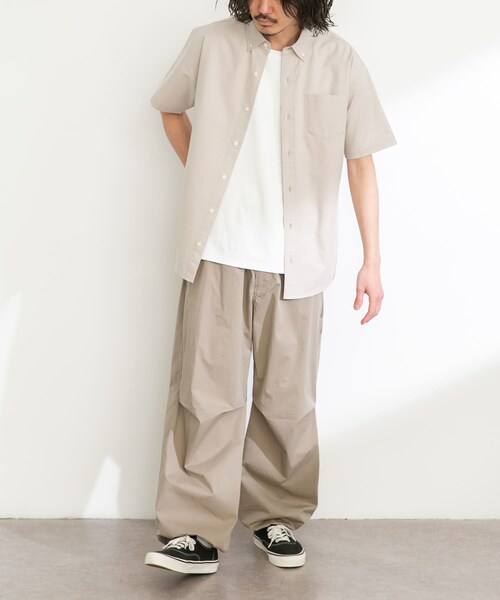 URBAN RESEARCH Sonny Label（アーバンリサーチサニーレーベル）の「抗菌オックスボタンダウン半袖シャツ（シャツ/ブラウス・メンズ・ホワイト/サックスブルー/ネイビー/ギンガムチェック/オフストライプ/グレー・M/L/XL）」の22枚目の写真