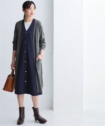 nissen | 綿混シンプルロング丈ニットカーディガン（ＵＶカット・毛玉になりにくい）＜大きいサイズ有＞(カーディガン/ボレロ)