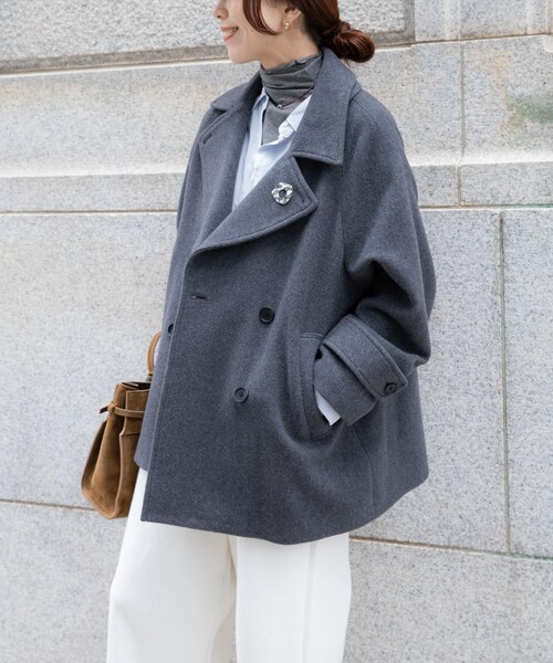 URBAN RESEARCH（アーバンリサーチ）の「スーパー100メルトンPコート（その他アウター・レディース・OFF/D.NAVY/CHARCOAL・FREE）」の17枚目の写真