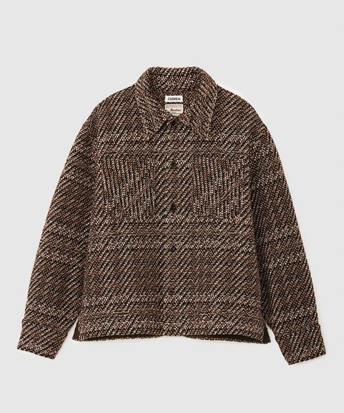 ROPE'（ロペ）の「【COOHEM】VELVET CHECK TWEED JACKET (コーヘン/ツイードジャケット)（ブルゾン・レディース・ダークブラウン/オレンジ系・F）」の5枚目の写真