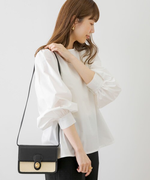 URBAN RESEARCH Sonny Label（アーバンリサーチサニーレーベル）の「バスケットショルダーバッグ（ショルダーバッグ・レディース・ホワイト/ブラック・one）」の7枚目の写真