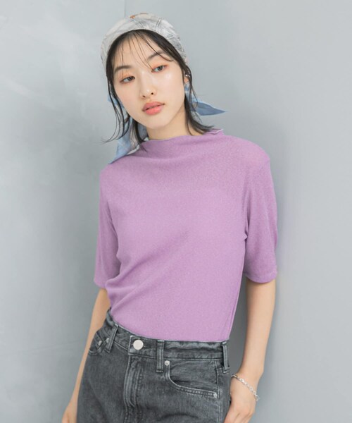 URBAN RESEARCH ROSSO（アーバンリサーチロッソ）の「ラメシアーカットソー（Tシャツ/カットソー・レディース・OFF/MAUVE/BLACK・FREE）」の22枚目の写真