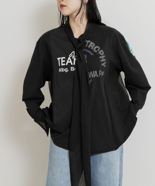 THE GOODLAND MARKET（ザグッドランドマーケット）の「SREU　リバーシブルタイカラーブラウス（シャツ/ブラウス・レディース・BLACK2/WHITE/BLACK・M）」の11枚目の写真