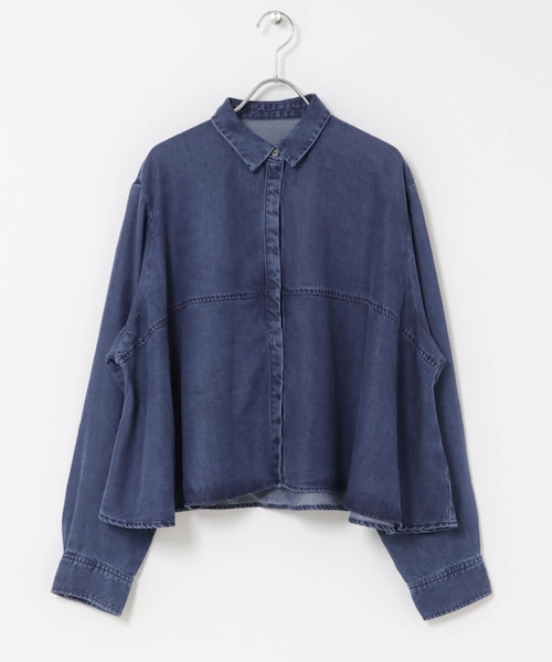 URBAN RESEARCH DOORS（アーバンリサーチドアーズ）の「デニム切替ショート丈シャツ 26AW（シャツ/ブラウス・レディース・INDIGO/ONE WASH・Free）」の11枚目の写真