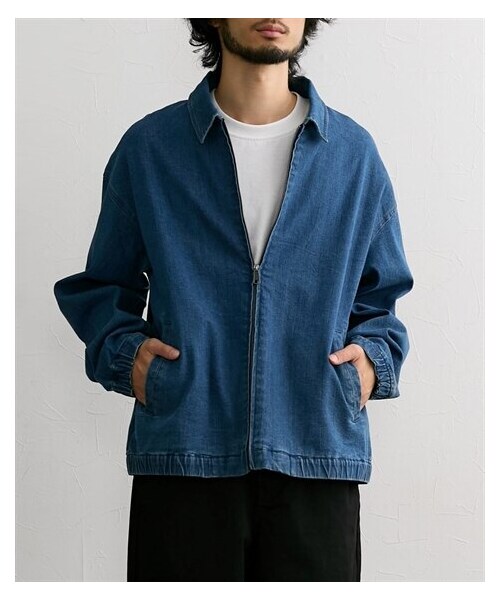 nissen（ニッセン）の「ジップアップデニムブルゾン（ジャケット/アウター・メンズ・ネイビー/ブルー・M/L/LL/3L/4L/5L/6L/8L/10L）」の18枚目の写真