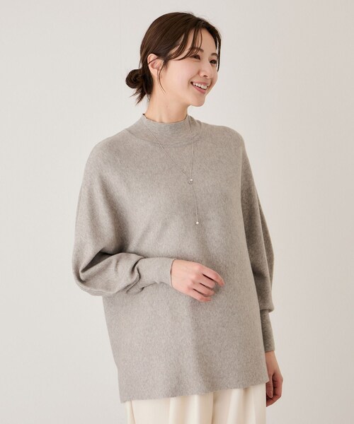 Jayro（ジャイロ）の「ボリュームスリーブチュニック（ニット/セーター・レディース・グレー/ホワイト系/ネイビー/ブルー系/ワイン・F）」の8枚目の写真