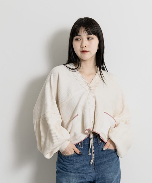 THE GOODLAND MARKET（ザグッドランドマーケット）の「77circa　make gather sleeve rib cardigan（カーディガン/ボレロ・レディース・off1/off2/off3・one）」の13枚目の写真