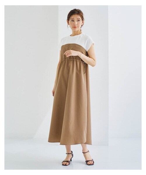 nissen（ニッセン）の「ドロスト付シャーリングドッキングワンピース