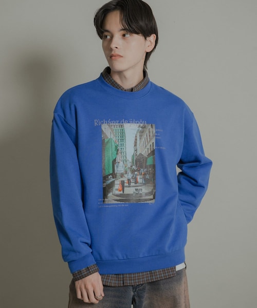 SENSE OF PLACE by URBAN RESEARCH(センスオブプレイスバイアーバンリサーチ)の「City graphic crew-neck Sweat(スウェット・メンズ・BLACK/GRAY/BLUE・M/L)」の3枚目の写真