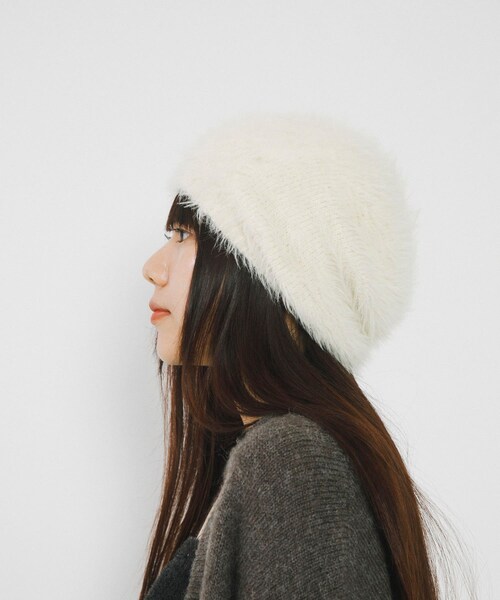 SENSE OF PLACE by URBAN RESEARCH(センスオブプレイスバイアーバンリサーチ)の「『別注』さらさ×SENSE OF PLACE シャギービーニー(ニットキャップ/ビーニー・レディース・OFF WHITE/GRAY・one)」の12枚目の写真