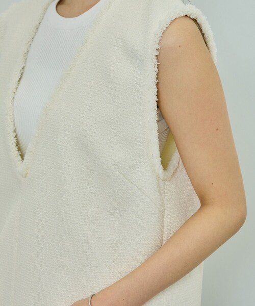 ROPE'（ロペ）の「【洗える】【WEB・一部店舗限定】サマーツイードオーバージレ（ベスト・レディース・ブラック系/キナリ系・F）」の22枚目の写真