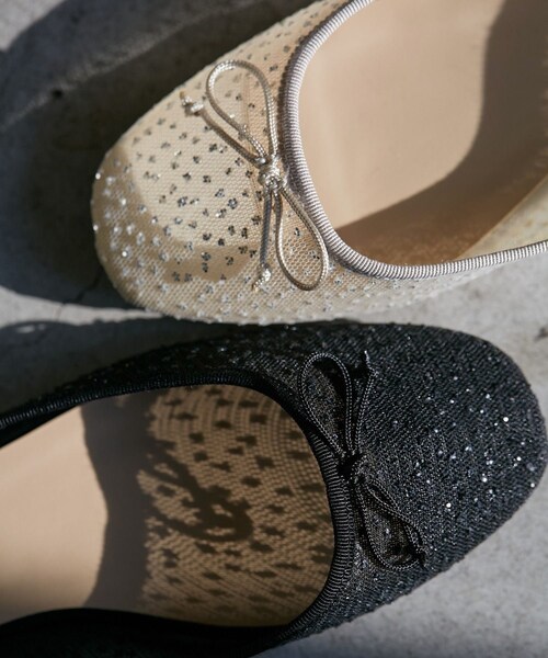 ROPE' PICNIC(ロペピクニック)の「【AIRina/エアリーナ】軽くてやわらかいシアーグリッターバレエシューズ(バレエシューズ・レディース・ブラック/キナリ・L/M/S)」の8枚目の写真