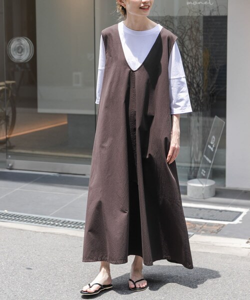 URBAN RESEARCH DOORS（アーバンリサーチドアーズ）の「FORK&SPOON　テントラインUネックワンピース（ワンピース・レディース・BROWN/BLACK/BEIGE・1/2）」の20枚目の写真