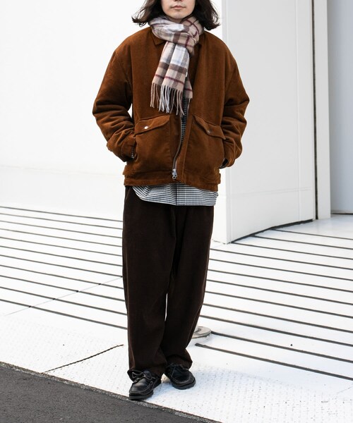 URBAN RESEARCH Sonny Label（アーバンリサーチサニーレーベル）の「ウールカシミヤチェックワイドマフラー（マフラー・メンズ・ベージュ/グレー/カーキ/ネイビー・One）」の18枚目の写真