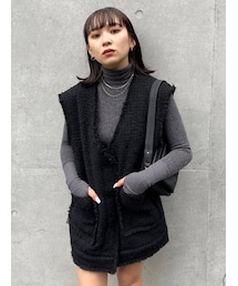 EMODA | フリンジヘムツイードベスト(ベスト)