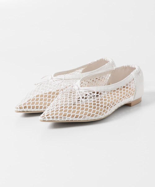 SENSE OF PLACE by URBAN RESEARCH（センスオブプレイスバイアーバンリサーチ）の「メッシュポインテッドシューズ（バレエシューズ・レディース・IVORY/BLACK・S/M/L）」の11枚目の写真