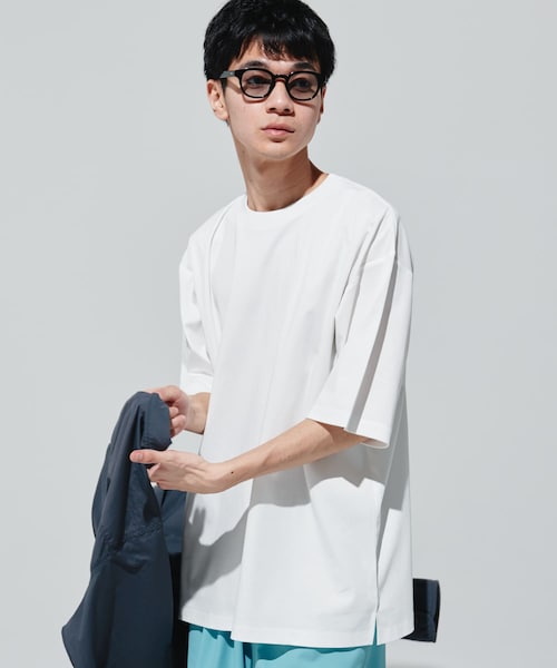 URBAN RESEARCH DOORS(アーバンリサーチドアーズ)の「『UR TECH』サマシェア クルーネックTシャツ(Tシャツ/カットソー・メンズ・WHITE/L.BLUE/BLACK×GRY/BLACK・M/L/XL)」の6枚目の写真
