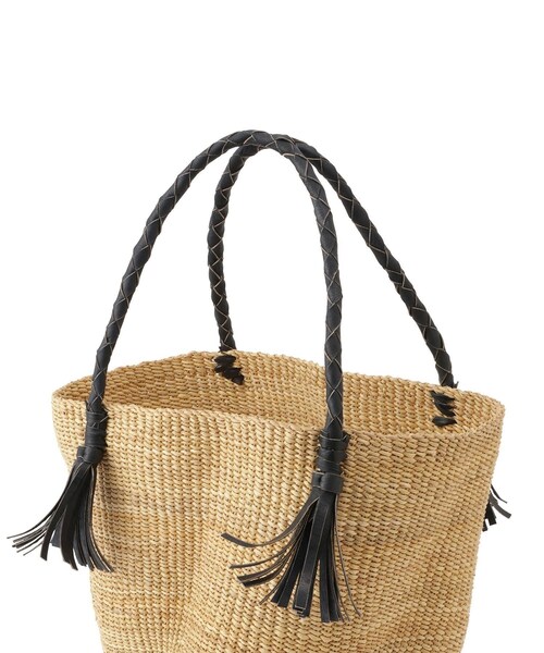 ADAM ET ROPE'（アダムエロペ）の「【J'aDoRe・店舗限定】【African Square（アフリカンスクエアー）】ボルガウェーブフリンジバスケット（かごバッグ・レディース・キナリ・F）」の11枚目の写真
