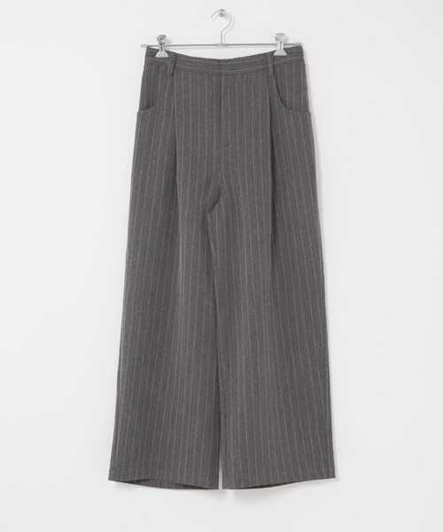 SENSE OF PLACE by URBAN RESEARCH(センスオブプレイスバイアーバンリサーチ)の「ピンストライプタックワイドスラックス(その他パンツ・メンズ・CHARCOAL/BROWN/GREIGE・M/L)」の12枚目の写真