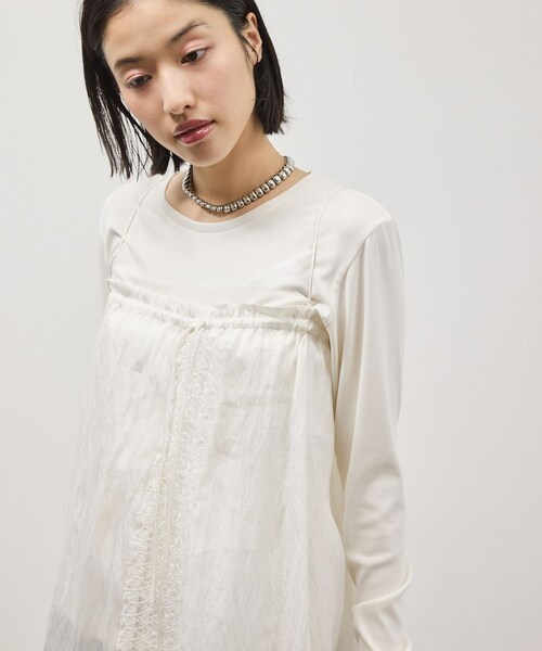 ADAM ET ROPE'（アダムエロペ）の「【サステナブル】レースワンピーススカート（スカート・レディース・ブラック/ホワイト・F）」の14枚目の写真