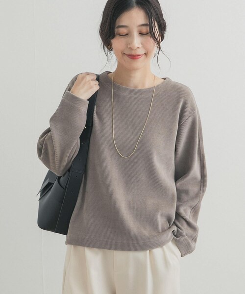 URBAN RESEARCH DOORS（アーバンリサーチドアーズ）の「Wフェイスモールコクーンプルオーバー（Tシャツ/カットソー・レディース・NATURAL/GREGE/BLACK・Free）」の3枚目の写真