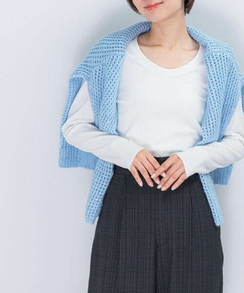 URBAN RESEARCH ROSSO（アーバンリサーチロッソ）の「Uネックリブプルオーバー（Tシャツ/カットソー・レディース・OFF WHITE/RED/BLACK・FREE）」の4枚目の写真