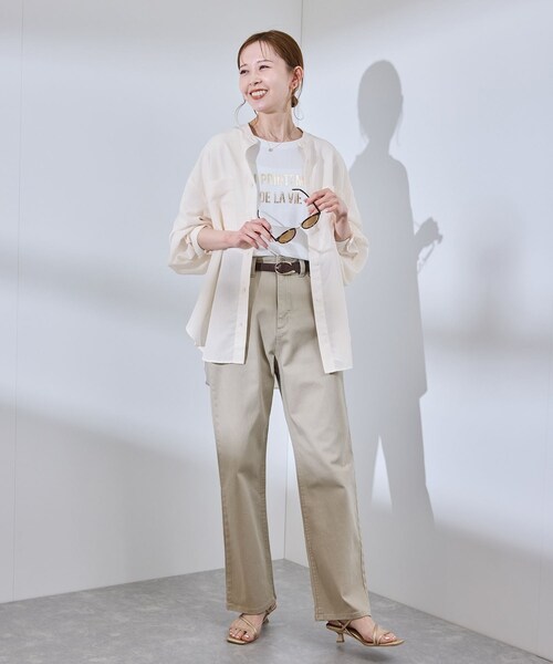ROPE' PICNIC(ロペピクニック)の「着丈が選べるバンドカラー無地シアーシャツ(シャツ/ブラウス・レディース・ホワイト系/ダークブラウン/ピンク・38/38T)」の16枚目の写真