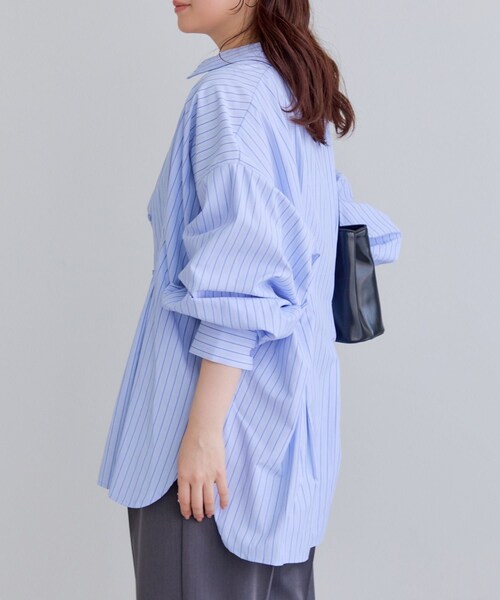 VIS（ビス）の「【WEB限定】ウエストタックシャツ（シャツ/ブラウス・レディース・ホワイト/ブルー系/ピンク/イエロー・F）」の16枚目の写真