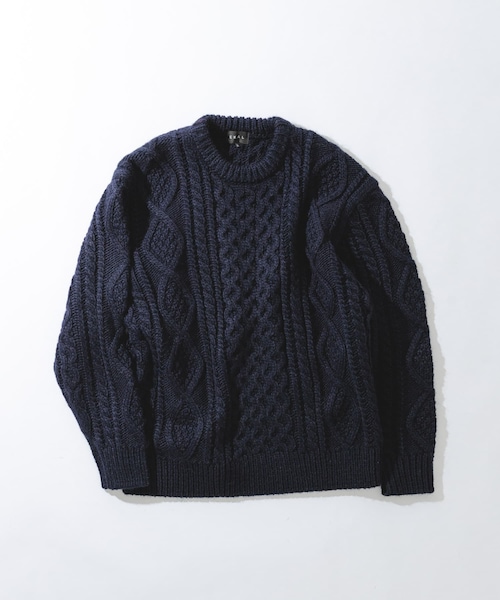 EKAL（エカル）の「アランニットプルオーバー（ニット/セーター・メンズ・チャコール/ブラウン/ネイビー・M/L）」の4枚目の写真