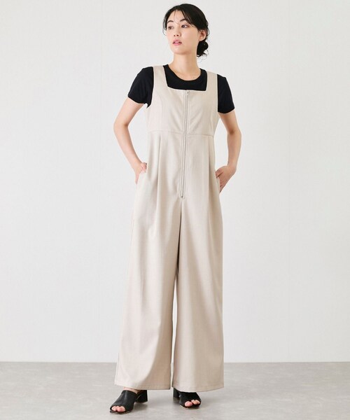 Jayro（ジャイロ）の「【EC限定】フロントジップサロペット（サロペット/オーバーオール・レディース・チャコール/グレー/ブラウン系/ベージュ・M）」の7枚目の写真