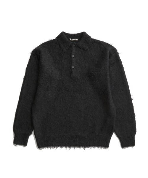 AURALEE⁄オーラリーBRUSHED SUPER KID MOHAIR KNIT POLO