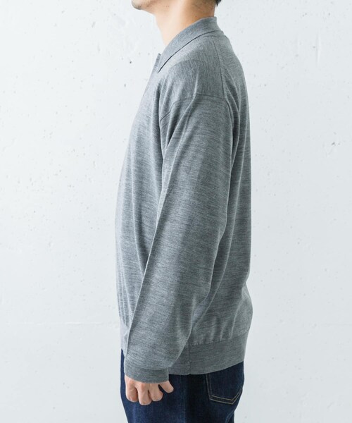 URBAN RESEARCH（アーバンリサーチ）の「YLEVE　W/S CASHMERE  KNIT POLO（ニット/セーター・メンズ・020 GREY/120 NAVY/100 RED・4）」の7枚目の写真