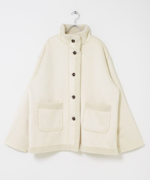 SENSE OF PLACE by URBAN RESEARCH(センスオブプレイスバイアーバンリサーチ)の「フェイクムートンスタンドジャケット(ムートンコート・レディース・BROWN/CHARCOAL/IVORY・One)」の12枚目の写真