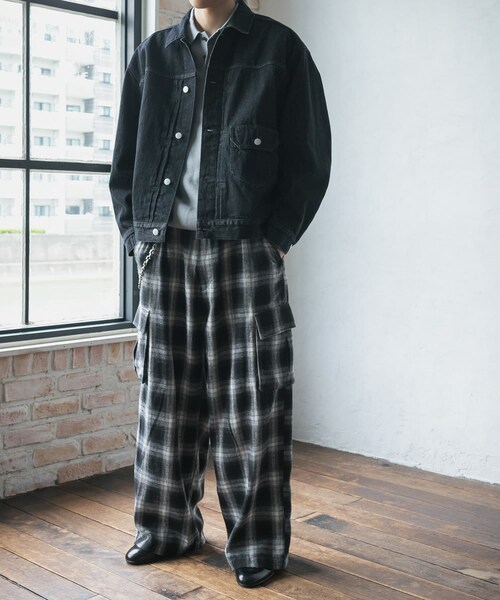 SENSE OF PLACE by URBAN RESEARCH(センスオブプレイスバイアーバンリサーチ)の「オンブレーチェックカーゴパンツ(その他パンツ・メンズ・BLACK/BLUE・M/L)」の9枚目の写真