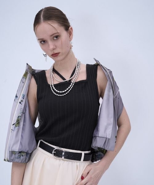 HARE（ハレ）の「ストリングリブタンクトップ（その他・ホワイト05/ブラック09/グレー18/レッド35/イエロー65/ブルー85・FREE）」の2枚目の写真