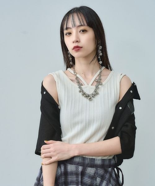 HARE（ハレ）の「ストリングリブタンクトップ（その他・ホワイト05/ブラック09/グレー18/レッド35/イエロー65/ブルー85・FREE）」の18枚目の写真