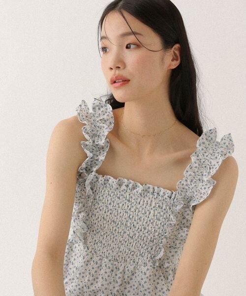 Heather(ヘザー)の「フリルショルダーオールインワン(オールインワン・サロペット・オフホワイト花柄 05/グレー系チェック 18・S/M)」の12枚目の写真