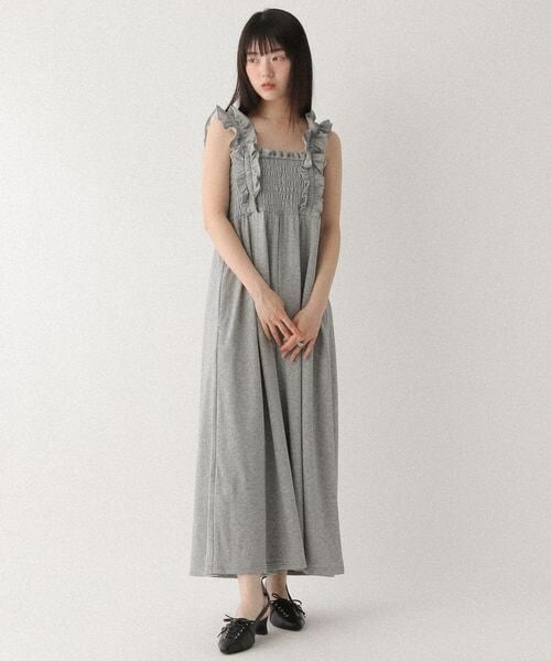 Heather(ヘザー)の「フリルショルダーオールインワン(オールインワン・サロペット・オフホワイト花柄 05/グレー系チェック 18・S/M)」の18枚目の写真