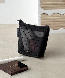 ドットメッシュコンパクトポーチ/and us