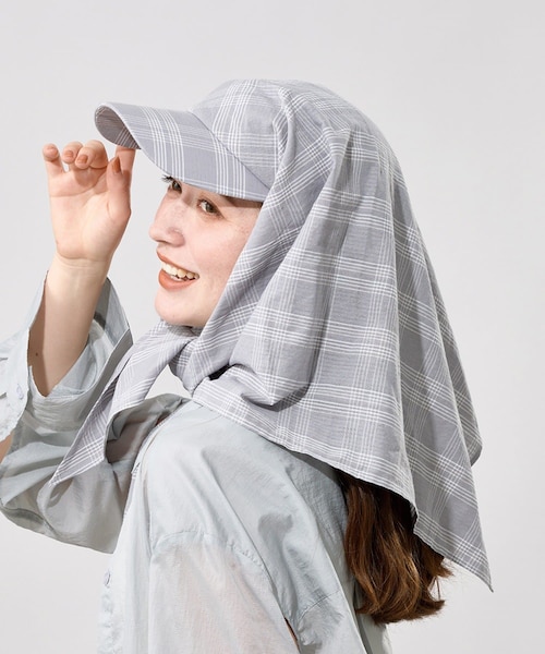 3coins（3coins）の「UVスカーフ付きキャップ（キャップ）」 - WEAR