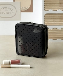 3coins | ドットメッシュスクエアポーチ/and us(ポーチ)