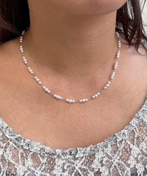 Lattice(Lattice)の「<ステンレス>パールネックレス(ネックレス・レディース・ゴールド/シルバー・FREE)」の2枚目の写真